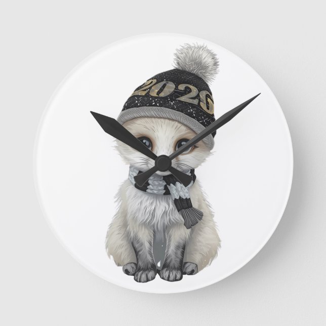 Winter Cutie 2026 Watch Cute Winter Animal Wrist W Round Clock (Front)