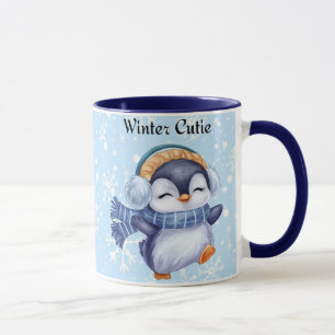 Winter Cutie   Cute Penguin Winter Coffee Mug