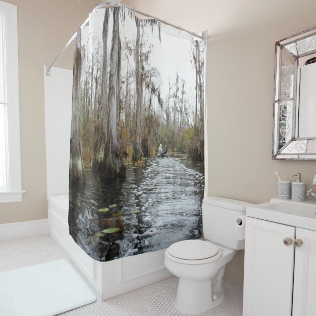 Winter Cypress Trees in Okefenokee Swamp Shower Curtain (In Situ)