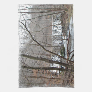 Winter Dam Off Badman Road Tea Towel