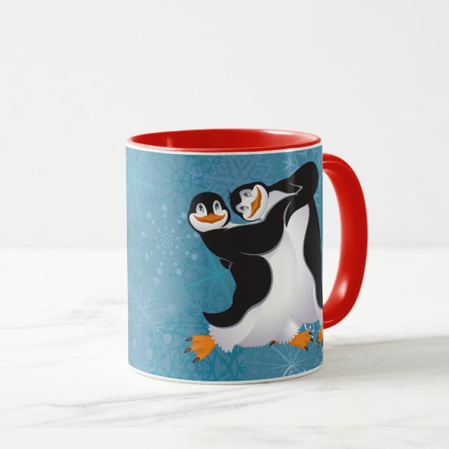 Winter Dancing Penguins Mug (Front Right)