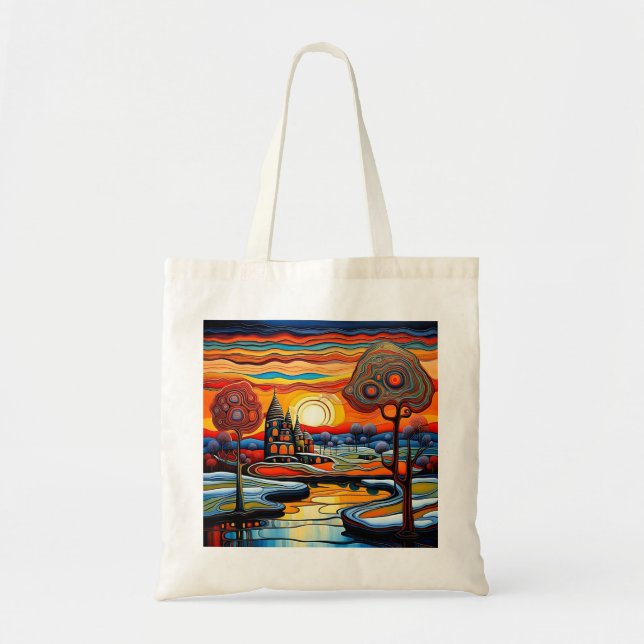 Winter day at sunset 14 tote bag (Front)