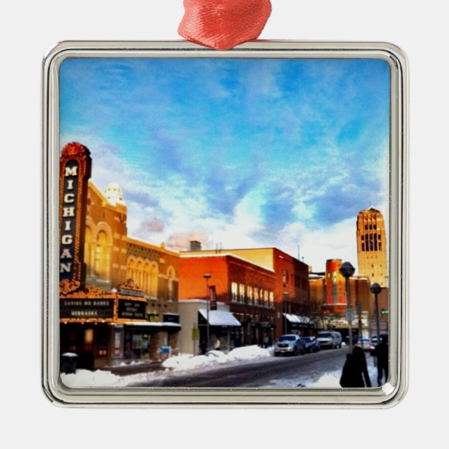 Winter Day In Ann Arbor Metal Ornament (Front)