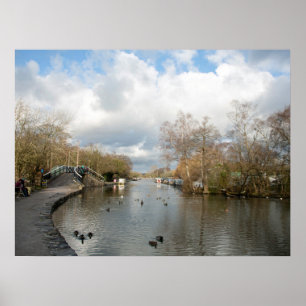 Winter day on the Macclesfield Canal Postcard Poster