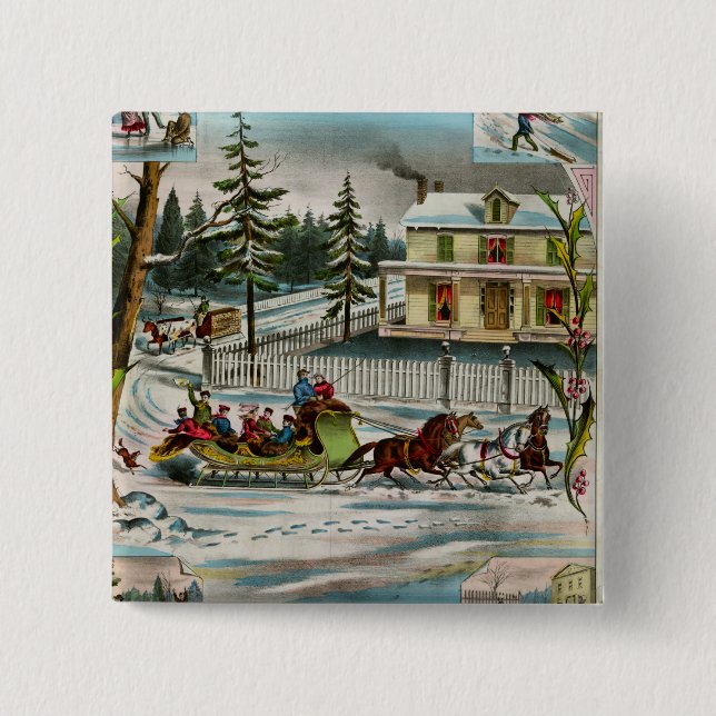 Winter Days 15 Cm Square Badge (Front)
