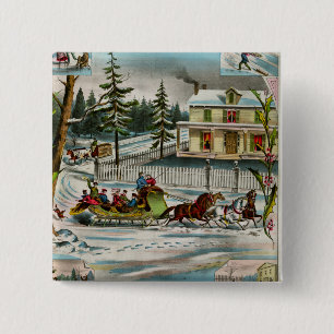 Winter Days 15 Cm Square Badge
