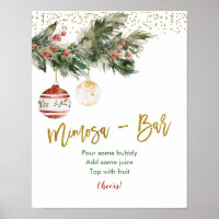 Winter Deck the Halls Bridal Shower Mimosa Bar