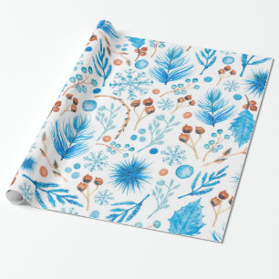 Winter decorations, decorative christmas leafs etc wrapping paper