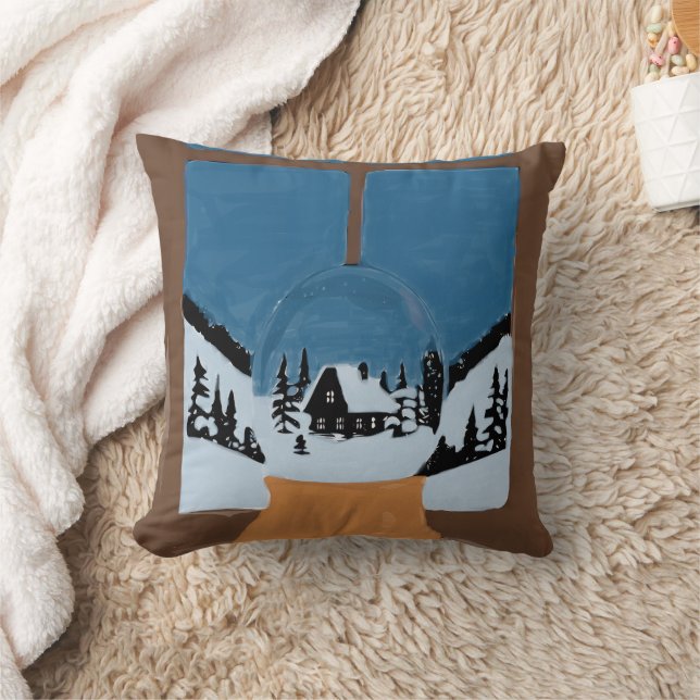 Winter Decorative Snow Globe Pillow (Blanket)