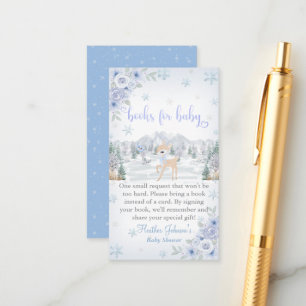 Winter Deer Blue Snowflake Baby Shower Enclosure Card