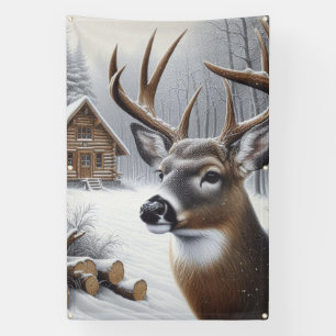 Winter deer/Buck art Banner