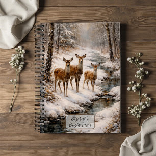 Winter Deer by Forest Stream Notebook