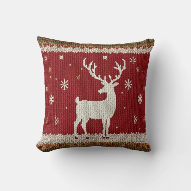 winter deer cushion (Front)