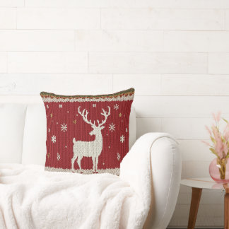 winter deer cushion