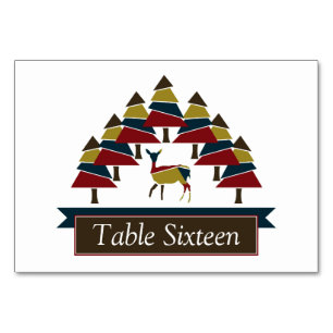 Winter Deer Forest Table Number