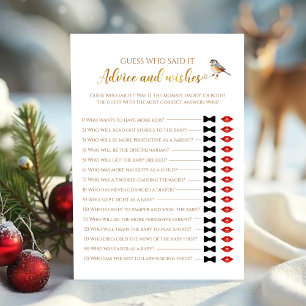 Winter Deer Forest Who Said It Baby Shower Game Invitation