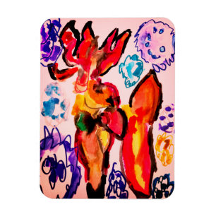 Winter deer fun magnet