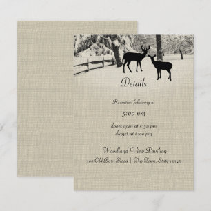 Winter Deer Reception Information Invitation