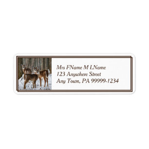 Winter Deer Return Address Label