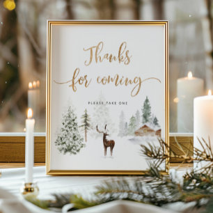 Winter deer Thanks for coming Poster