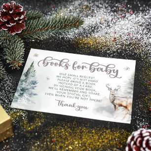 Winter Deer Woodland Books for Baby Enclosure Card