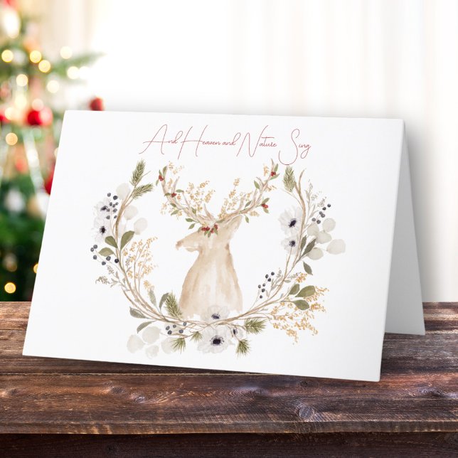 Winter Deer Wreath  Thank You Card (Creator Uploaded)