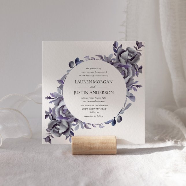 Winter Delicate Hydrangea Floral Wedding Invitation (Creator Uploaded)