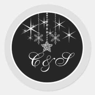 Winter Diamond Wedding Favour Stickers