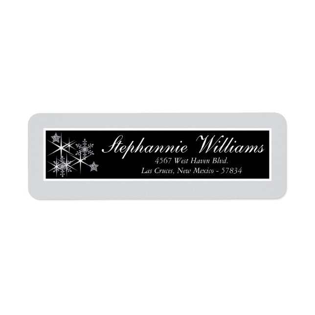 Winter Diamond Wedding Return Address Label (Front)