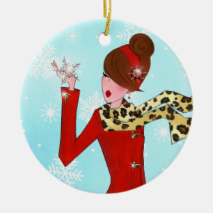 "Winter DIVA" Ceramic Ornament