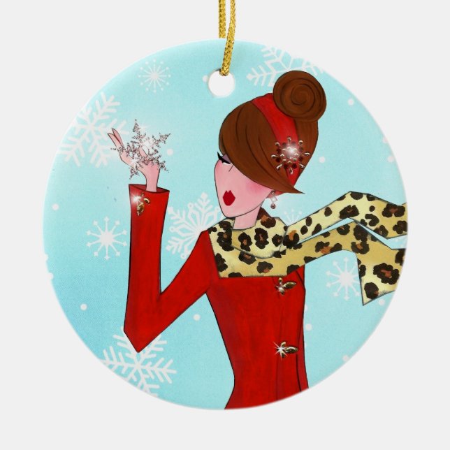 "Winter DIVA" Ceramic Ornament (Front)