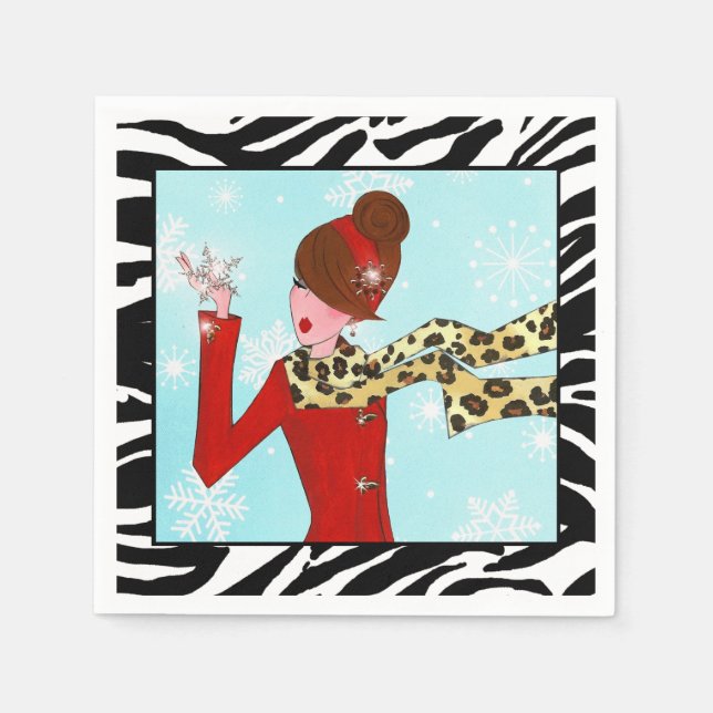"Winter DIVA" Napkin (Front)