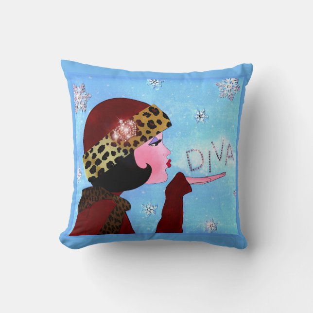 Winter DIVA Throw Pillows (Front)