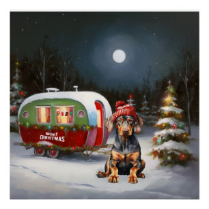 Winter Doberman Caravan Christmas Adventure  Poster