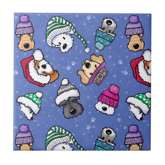 Winter Dogs Ceramic Tile (Front)