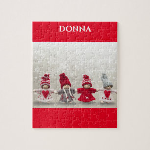 Winter dolls puzzle with child's name.