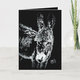 Winter Donkey Holiday Card