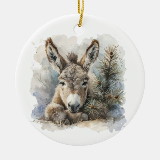 Winter Donkey Ornament (Front)
