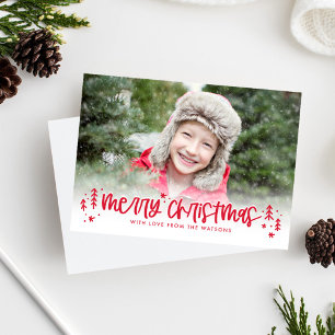 Winter Doodles Modern Christmas Photo Card