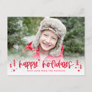 Winter Doodles Modern Holiday Photo Card Postcard