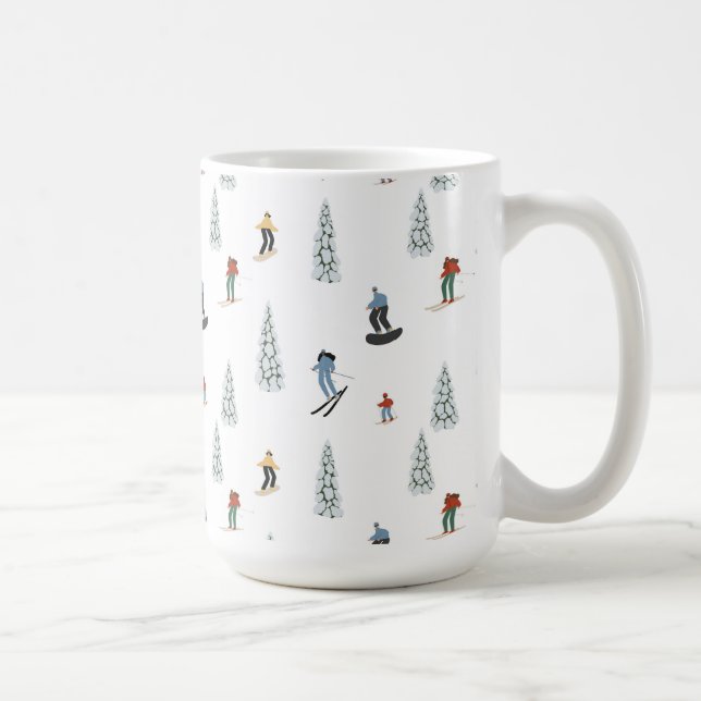 Winter Downhill Pattern Coffee Mug (Right)