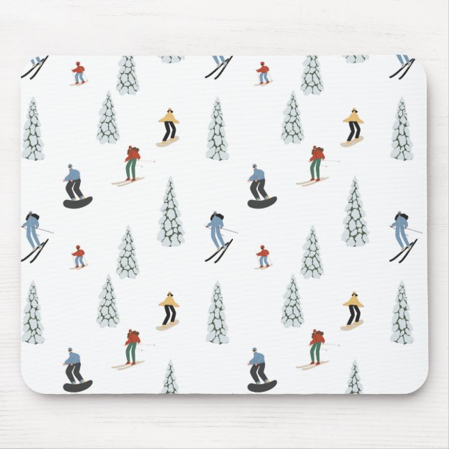Winter Downhill Pattern Mouse Pad (Front)