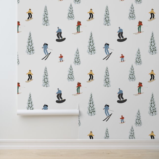 Winter Downhill Pattern Wallpaper (Application)