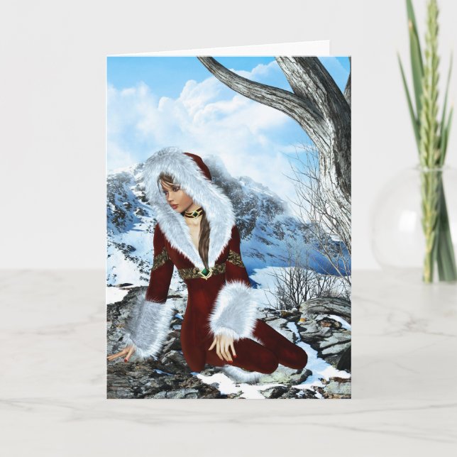 Winter Dreaming Fantasy Blank Card (Front)