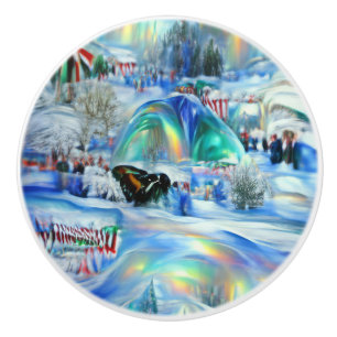 Winter Dreamscape Ceramic Knob