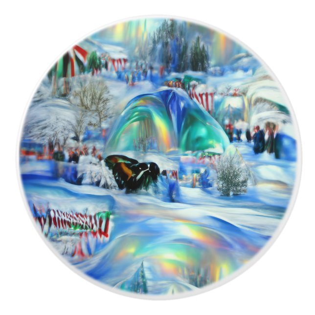 Winter Dreamscape Ceramic Knob (Front)