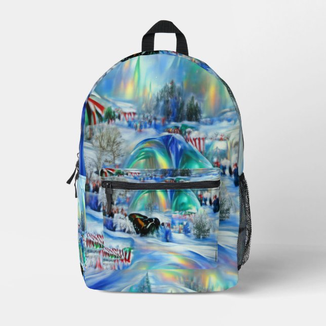 Winter Dreamscape Printed Backpack (Front)
