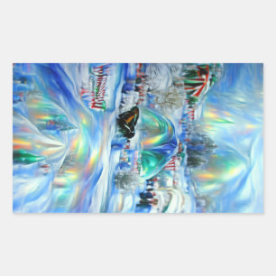 Winter Dreamscape Rectangular Sticker