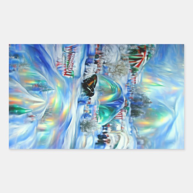 Winter Dreamscape Rectangular Sticker (Front)