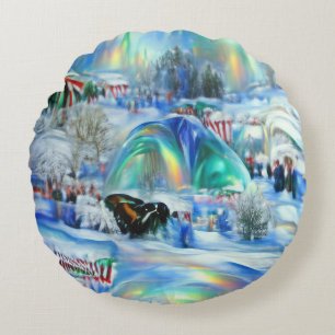 Winter Dreamscape Round Cushion